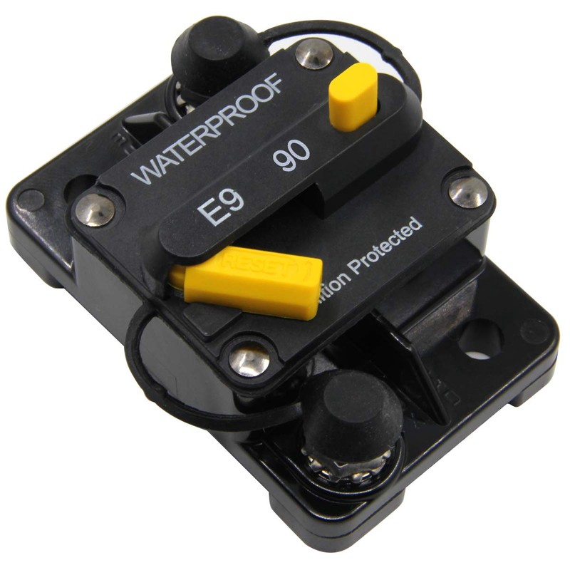 ZOOKOTO 12V- 48V DC 90 Amp Manual Reset Circuit Breaker