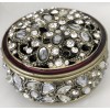 Unbranded Jewels Enameled Regal Trinket Ring Box Rhinestone Crystals. Round