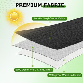 SCITOO RV Awning Fabric Replacement Heavy-Duty Weatherproof Vinyl Universal Camper Awning for Motorhome Travel Trailer RV Campsite Canopy 19ft*8FT Black Awnings