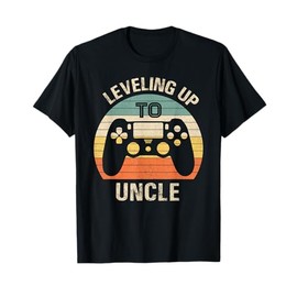 Leveling up to uncle 2025 funny video gamer vintage men T-Shirt