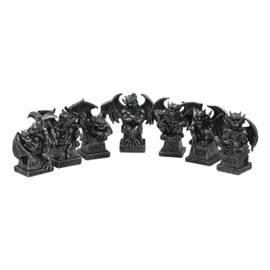 Ebros Allegorical Seven Deadly Sins Gargoyle Figurine Set of 7 Cardinal Sins Pride Sloth Gluttony Envy Greed Anger and Lust Gargoyles Sculptural Decor