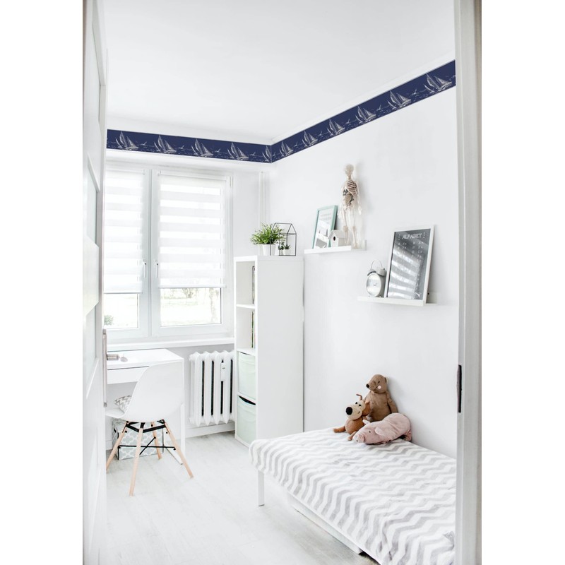 Wallpaper Border Yacht Blue Classic 15' x 9.125" HU6130B