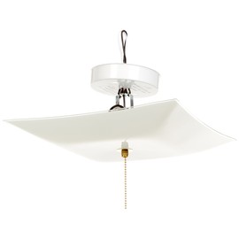 Boston Harbor F98WH02SW-1264H3L 5573688 Dimmable Ceiling Light Fixture with Pull Chain, (2) 60/13 W Medium A19/Cfl Lamp, White