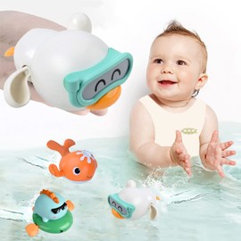 GAGATY 3 Juguetes de Baño, Juguetes Sensoriales de Baño con Mejora La Coordinación Oculo-Manual, Juguetes de Agua O Tina, Lindos Juguetes para Niños ( Pato+Dinosaurio+Ballena)