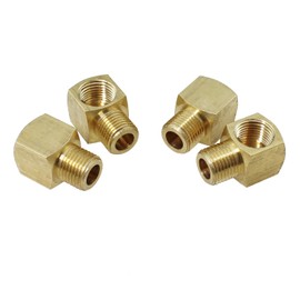 MTQY 4PCS 90 Degree Street Elbow Brass Pipe Fitting 1/8 Inch NPT Female to 1/8 Inch NPT Male Elbow Fitting for Gas and Refrigeration and Hydraulic Application