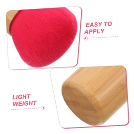 Baluue Makeup Brush for Loose Powder Setting Powder and Blush Application Versatile Faux Brush Bamboo Handle for Travel and Everyday Use