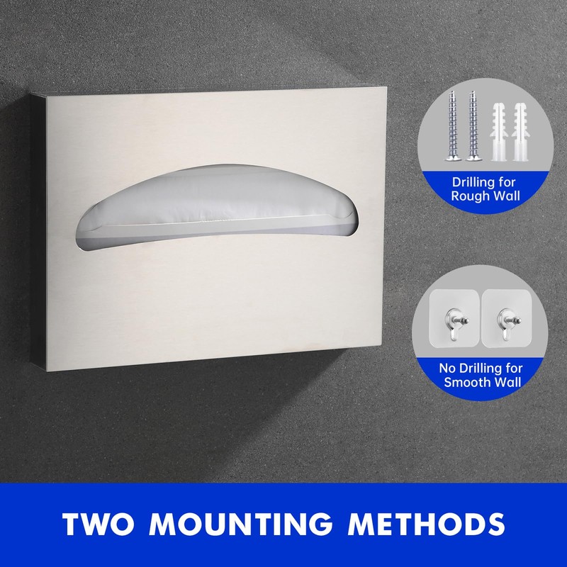 Toilet Seat Cover Dispenser Wall Mounted SUS 304 Stainless Steel