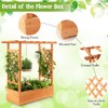 Giantex Raised Garden Bed with Trellis, Wood Planter Box with