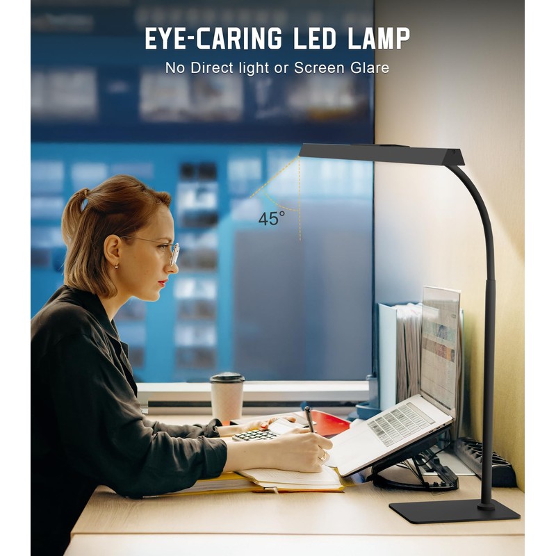 LED Desk Lamp for Home Office with Base, Eye-Caring Architect