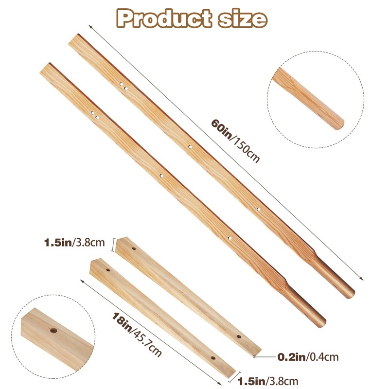 Wheelbarrow Handles Replacement Kit - Heavy Duty Pine Wood Wheelbarrow