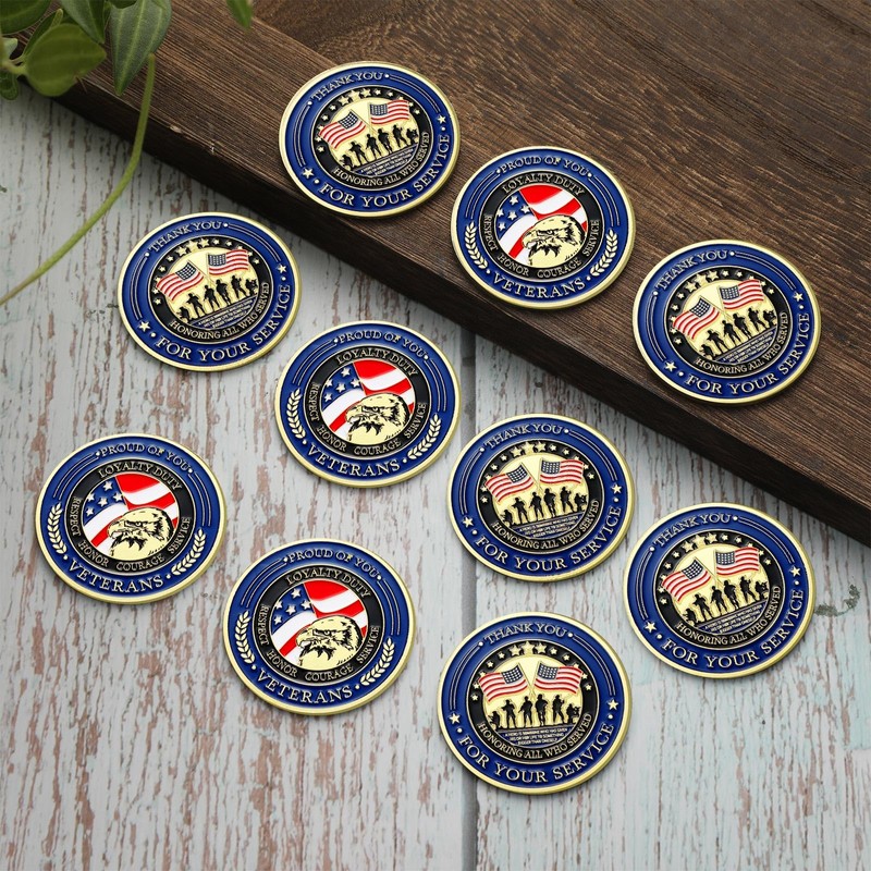 Landical Bulk 40 Pcs Military Challenge Coins Thank You for