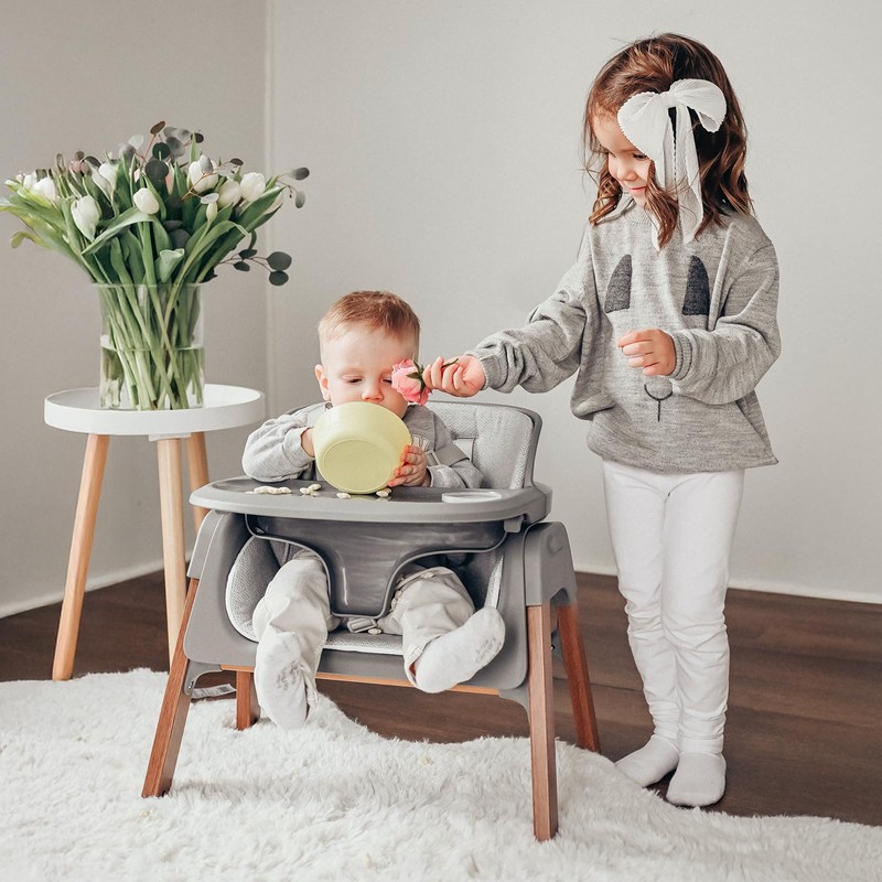 Fodoss Convertible Baby High Chair with Detachable Tray, Foldable High