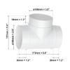 Pipe T-Piece Connector Diameter 100 mm PVC Plastic White Ventilation