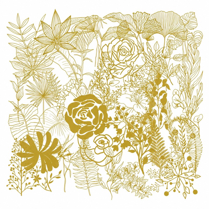 100 pieces gold foil stickers with leaves and flowers for