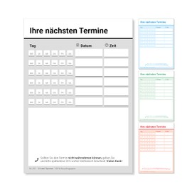 Frank Paperman® | 600 Appointment Notes | 12 x Appointment Pads of 50 Sheets | Black | 6 Appointments per Note | for Doctors / Healing Practitioners Physio Massage Studios and Much More