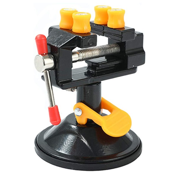 Bestgle Vise Mini Aluminum Quick Vice 360° Rotating Tabletop Mini Vise Vise Vise Clamp Accessory Tool for Fine Work Hobby Vice Mini Fixing Vice Improves Work Efficiency Easy Installation Vice Multi-functional Table Easy to Use, Lightweight, Cutting, Poli
