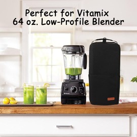 CROTIRAD Hanging Blender Cover Compatible with Vitamix Low-Profile 64 oz. Blender, Foldable Dust Cover with Accessory Pockets Fits for Kitchen Blender, Black