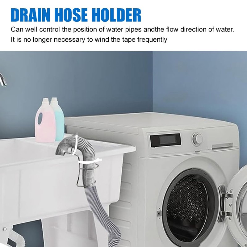 Universal Washing Machine Drain Hose Holder Adjustable Utility Sink Clamp