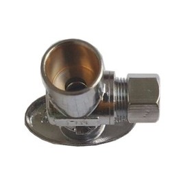 10 Pieces XFITTING 1/2" Sweat X 3/8" Od Compression Angle Stop Valve, 1/4 Turn, Full Port, Metal Handle - Brass
