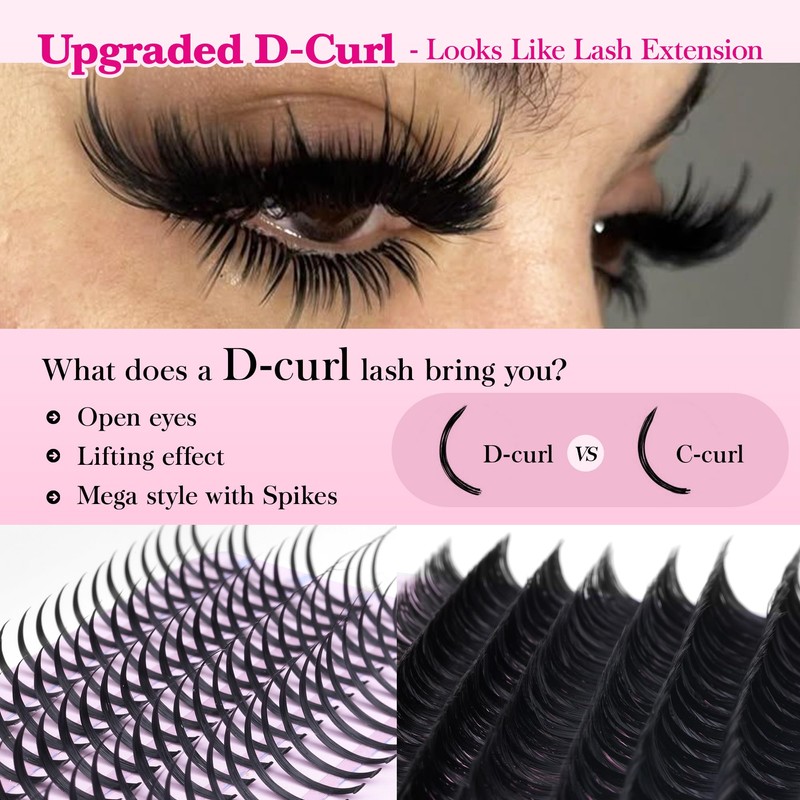 Lash Clusters 100D Long 12-20mm Lash Spikes Eyelash Clusters Volume