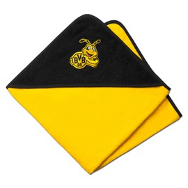 BVB Kapuzentuch Emma, Babyhandtuch 75 x 75 cm, Schwarz-Gelb, 100% Baumwolle