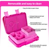 Double Buckle Lunch Box, Leakproof Bento Lunchbox, Sandwich Friendly Tray,