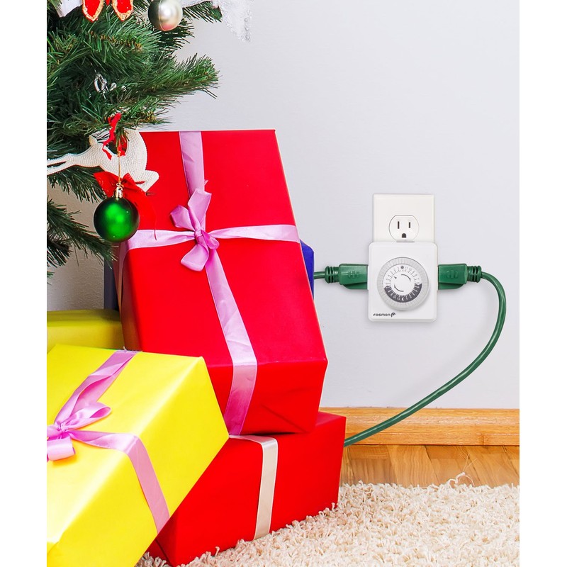 Fosmon Outlet Timers for Electrical Outlets, 24-Hour Dual Plug in