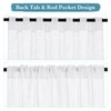 RYB HOME White Sheer Curtains Linen Texture Window Panels, Semi