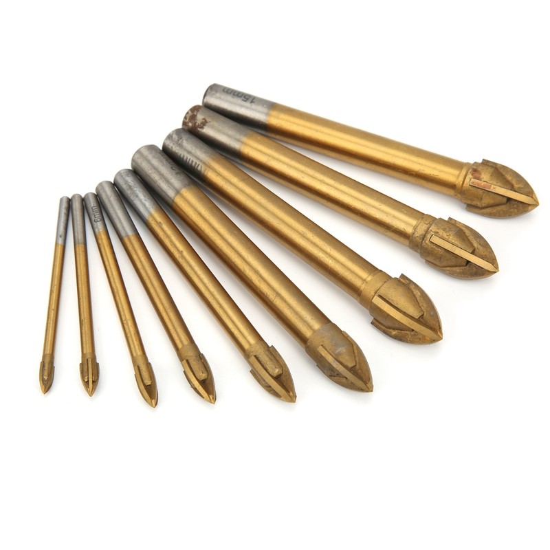 9Pcs Drill Bits for Glass Ceramic Tile Hole Opener Triangle