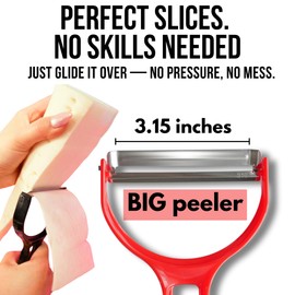 Japanese Vegetable Peeler, Cabbage Shredder for Crunchy Shreds, Includes Japanese Food Digital Recipe, Cabbage Slicer Made in Japan, 2-Piece Set (Red & Black)