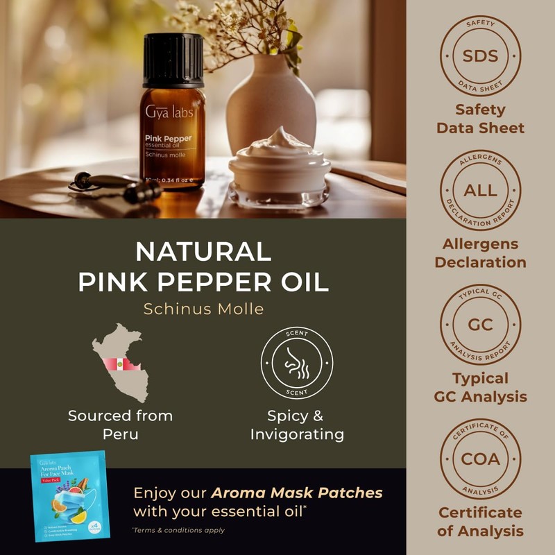 Gya Labs Pink Pepper Essential Oil for Skin - 0.34
