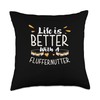 Life Is Better Cool Fluffernutter Sandwich Fluffernutter Fan Throw Pillow