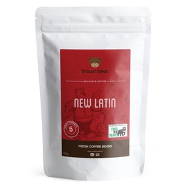 Dark Roast Crema Strong Espresso Coffee Beans 227g - Strength 5 - Brown Bear New Latin Blend - For All Coffee Machines - Donation to Free The Bears