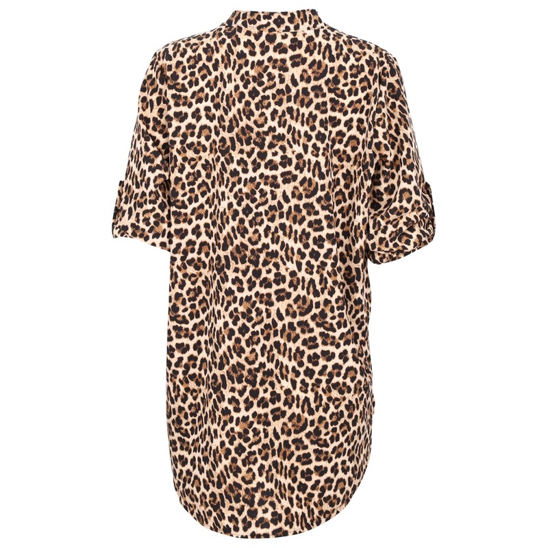 Malito 2310 Women's Slip-On Blouse, Long Sleeve Blouse with Animal