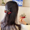 2 PCS Red Cherry Hair Claw Clip,Cute Fruit Hair Jaw,for