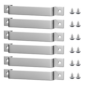 Tape Measure Clip Tape Measure Holder Bench Belt Universal Tool with Screws Stainless Steel Tool Hanger Storage Dock for Mount Drill Power Tape Measures and Belt Clips (6 Pcs, Silver)