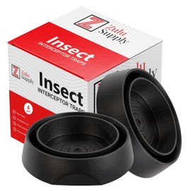 Zulu Supply Bed Bug Interceptors, Traps, 4 Pack, Black, Bedbug Monitor, Insect Detector for Bed Legs or Furniture (Black 4-Pack)