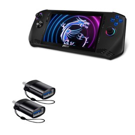 BoxWave Cable Compatible with MSI Claw Portable Gaming Device - USB-C to A PortChanger (2-Pack), USB Type-C OTG USB Portable Keychain - Slate Black