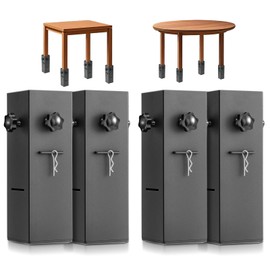 Feeloco Table Leg Extenders,Heavy Duty Table Risers for Folding Table,2 Levels Adjustable Table Leg Extensions,4 Pack Metal Square Folding Table Leg Risers,Raise Table Height (Inner Diameter 3.15")