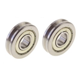 Preamer Ball Bearing Guide Pulley, 2pcs 2mm V Groove, V6200ZZ, 10*35*9mm, Steel, Sealed