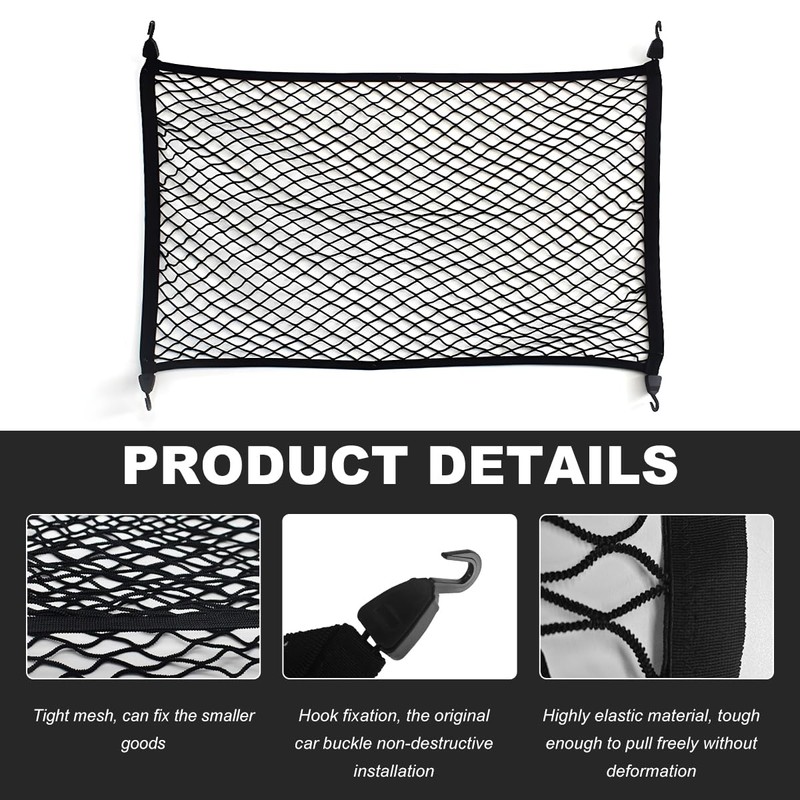 Wevdn Cargo Net for SUV Car Trunk, 31.5 × 23.6