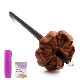 DICHA 3" Drop Spindle Kit- High Low Whorl Wooden Spindles with Tutorial -Weaving Spinning Wheels for Beginners-Perfect Spinner Gifts-Durable,Easy to Use-Rosewood