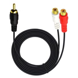 AWADUO RCA Male to 2RCA Female Splitter Plugs Audio Converter Cable Adapter for Audio Video Instrument Equipment(1.5m/5ft)