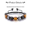 Jovivi Mens Crystal Bead Bracelet Black Obsidian Hematitie Tiger Eye