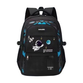 Naapesi Astronaut Space Schoolbag, Large Capacity School Bag, Childrens Backpack, Primary School Backpack, Kids Rucksack, Multi-Pocket Astronaut School Bag, Kids Bookbag for Boys Girls (Black)