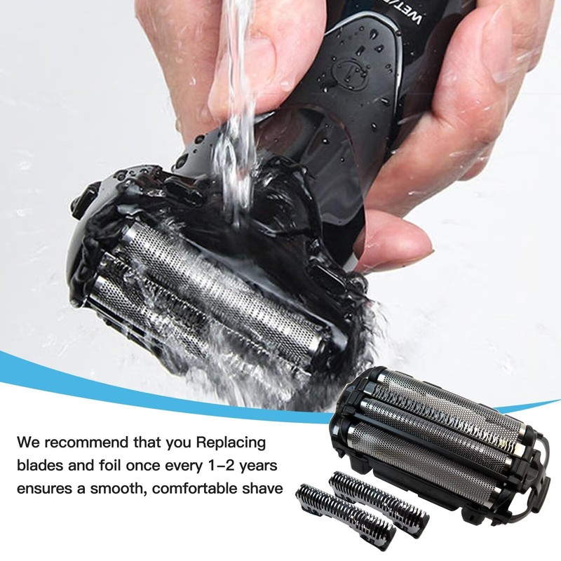 Upgraded 4-Blade WES9025PC Replacement Shaver Outer Foil/Inner Blade, ES-LA93/LA63 for