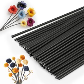 Catephe 60 Pack Flower Stems, Floral Wire Stems, 2 Gauge Brown Floral Stem Wire for Paper Wrapped Wreath Making Supplies