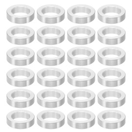 PATIKIL M10 Aluminum Spacers, 24pcs Metal Spacers for 3/8 or M10 Screw Bolts, 3/8" ID x 5/8" ID x 5/32" L Unthreaded Standoff, 10.2x16x4mm
