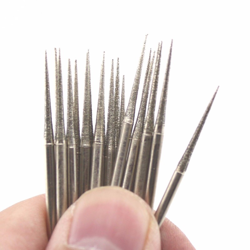 ILOVETOOL 30Pcs 3/32"inch Diamond Coated Jewelry Jade carving needle burrs
