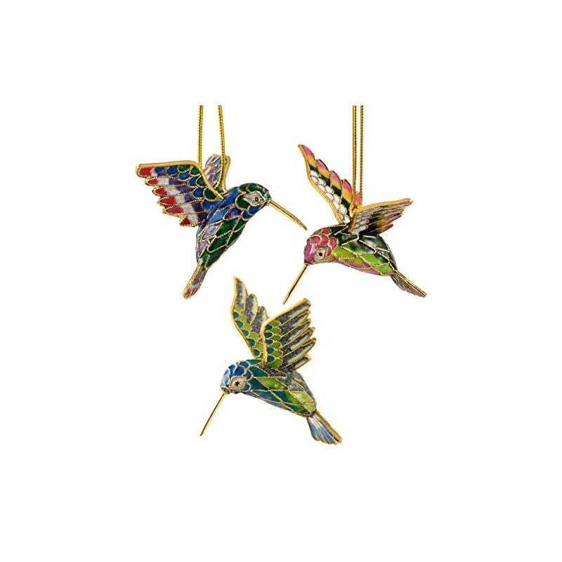 Value Arts Handmade Cloisonne 3 Pieces Value Pack Red Hummingbird